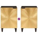 VidaXL Badkamerkast Zwart/Goud 38x33x58cm - Massief Mangohout (34% Korting)