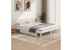 Bedframe Massief Grenenhout Wit 150x200 cm - 51% Korting