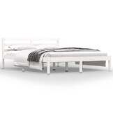 vidaXL Bedframe Grenenhout Wit 150x200 cm - 34% Korting