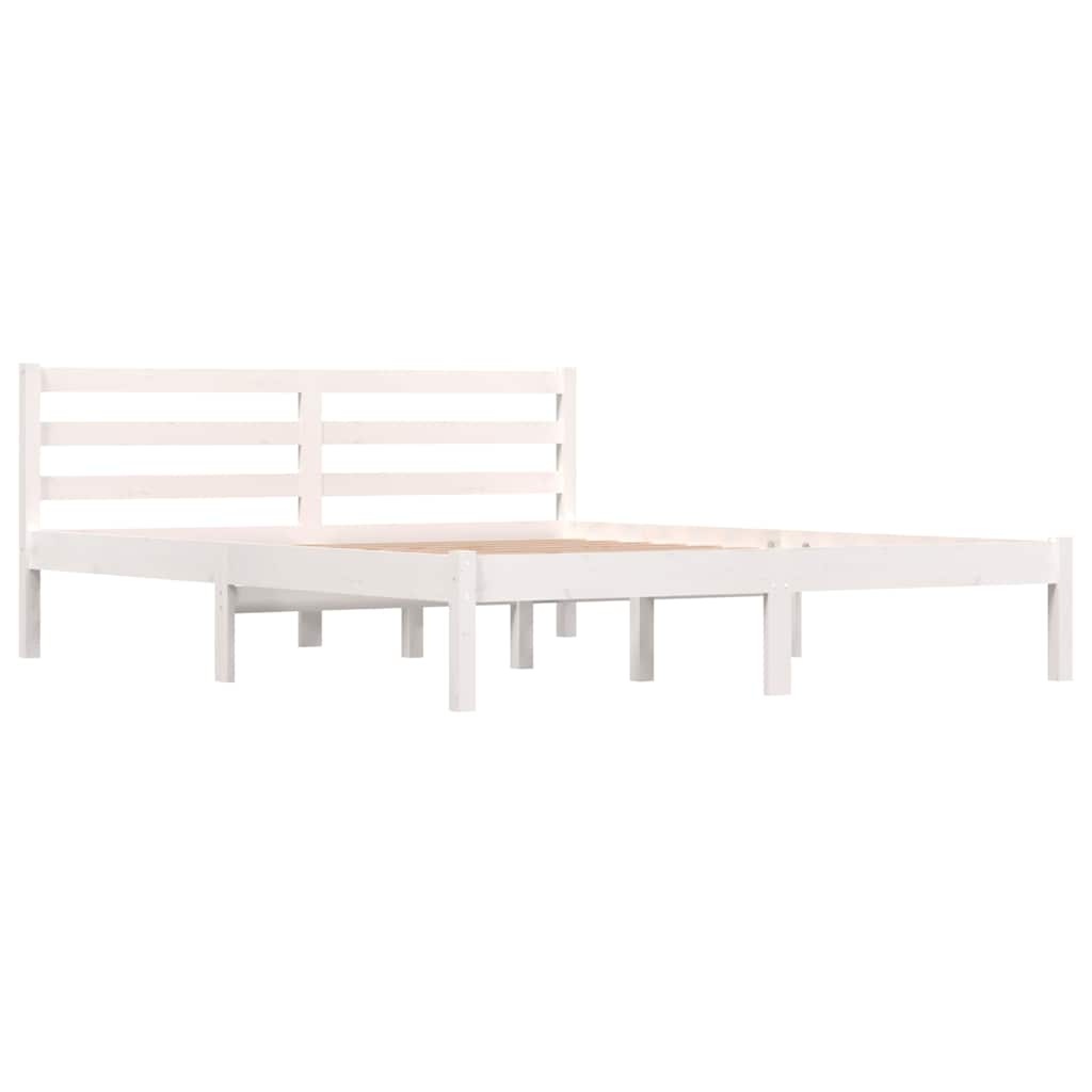 vidaXL Bedframe Grenenhout Wit 150x200 cm - 34% Korting