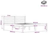 vidaXL Bedframe Grenenhout Wit 150x200 cm - 34% Korting