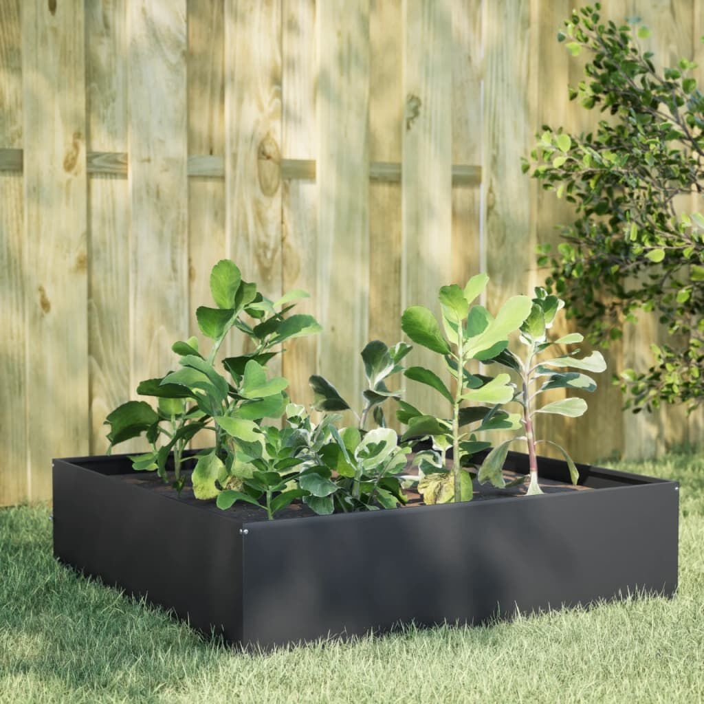 Plantenbak Verhoogd Staal Antraciet 100x100x41 cm - 57% Korting!