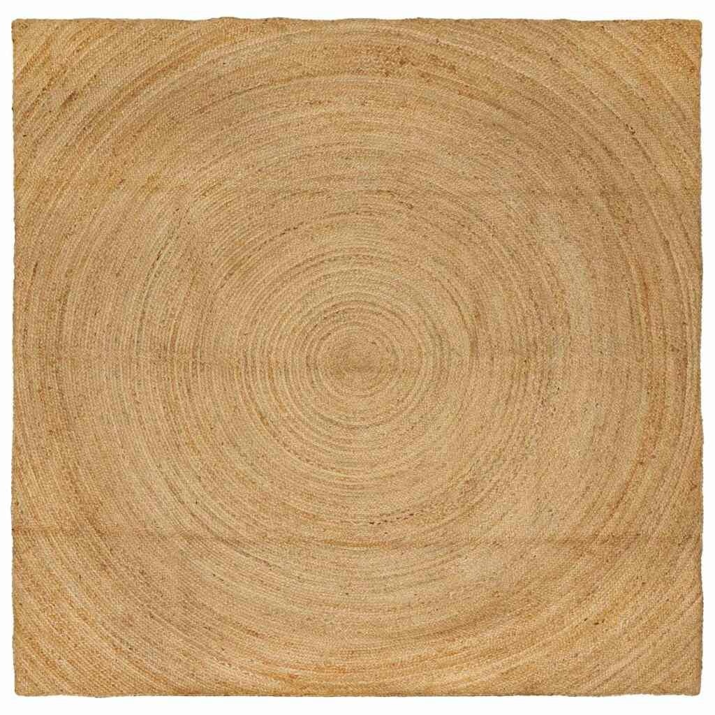 vidaXL Vloerkleed Naturel Jute 240x240 cm - 35% Korting