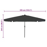 Tuinparasol Antraciet/Zwart 395x395 cm - 34% Korting!