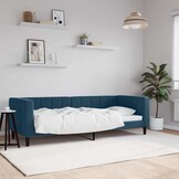 Blauwe Fluwelen Slaapbank 80x200 cm - 35% Korting