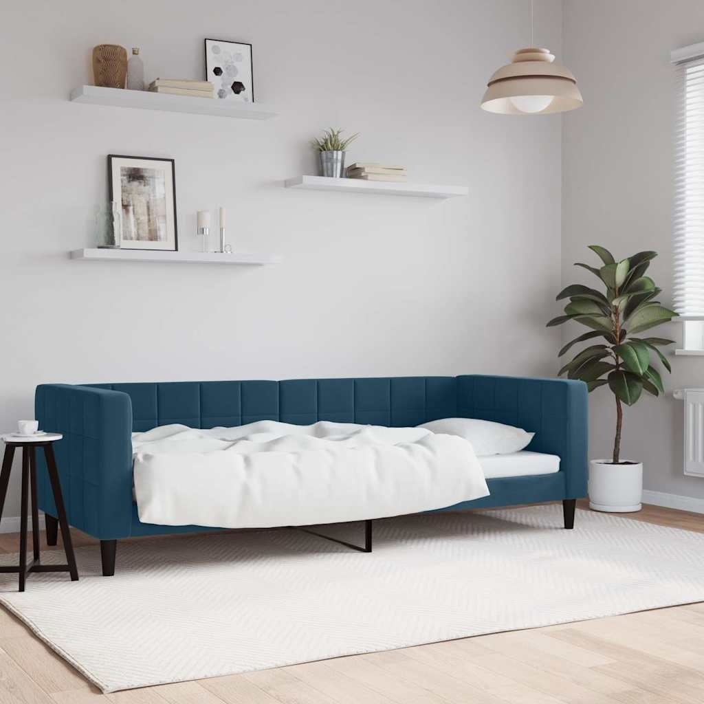 Blauwe Fluwelen Slaapbank 80x200 cm - 35% Korting