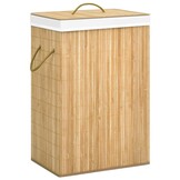 Bamboe Wasmand met 2 Vakken - 72L - 32% Korting