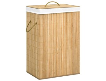 Bamboe Wasmand met 2 Vakken - 72L - 32% Korting