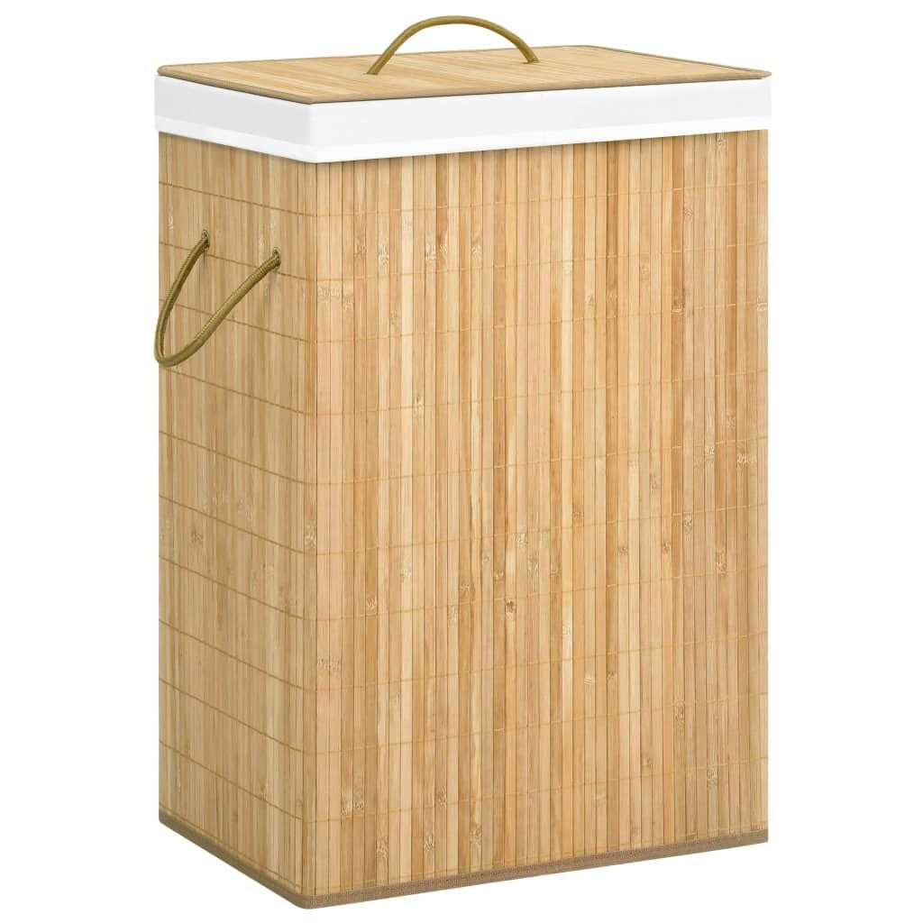 Bamboe Wasmand met 2 Vakken - 72L - 32% Korting