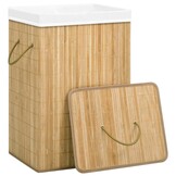Bamboe Wasmand met 2 Vakken - 72L - 32% Korting