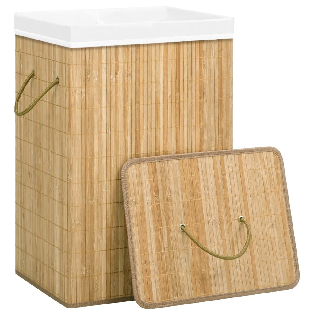Bamboe Wasmand met 2 Vakken - 72L - 32% Korting