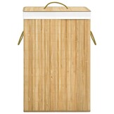 Bamboe Wasmand met 2 Vakken - 72L - 32% Korting
