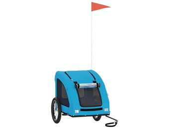 Blauwe Hondenfietstrailer Oxford Stof & IJzer - 34% Korting