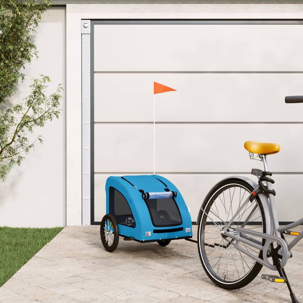 Blauwe Hondenfietstrailer Oxford Stof & IJzer - 34% Korting