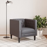 vidaXL Fauteuil Chesterfield-stijl Kunstleer Grijs - 34% Korting