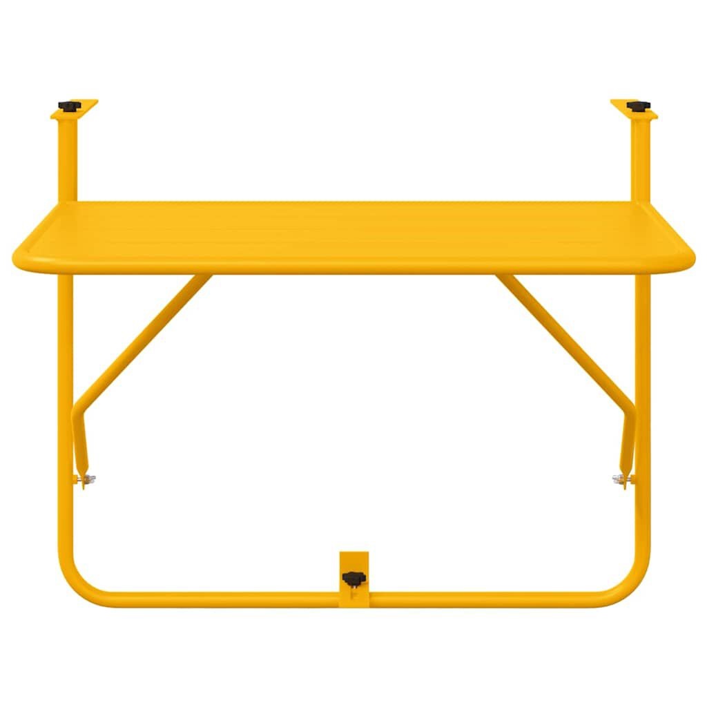 vidaXL Balkon Tafel Geel 60x39x65cm Staal - 53% Korting