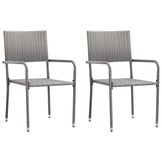 vidaXL Tuinstoelen (2 stuks) Poly Rattan Grijs - 33% Korting