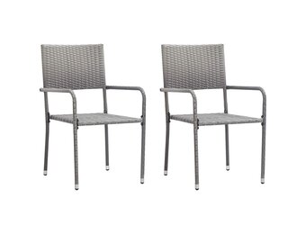 vidaXL Tuinstoelen (2 stuks) Poly Rattan Grijs - 33% Korting