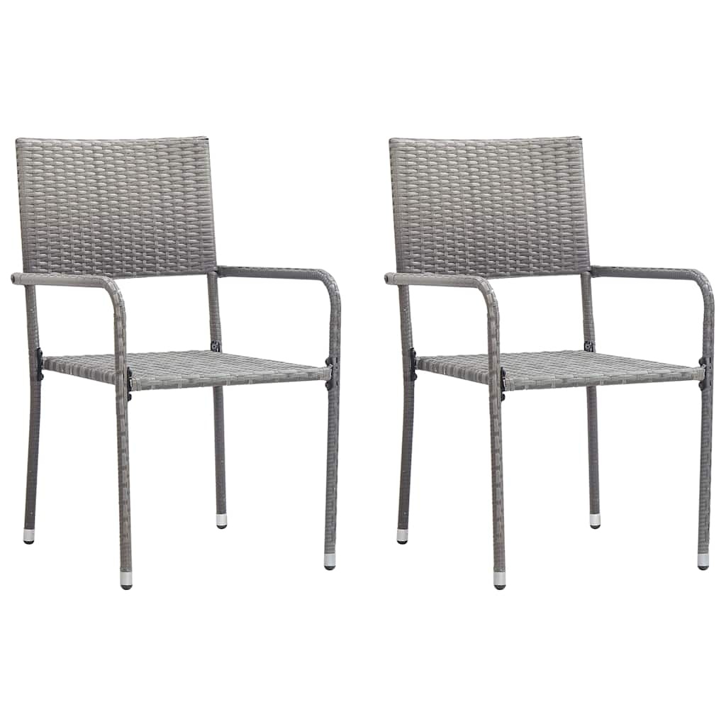 vidaXL Tuinstoelen (2 stuks) Poly Rattan Grijs - 33% Korting