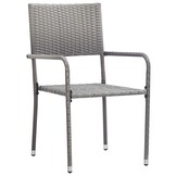 vidaXL Tuinstoelen (2 stuks) Poly Rattan Grijs - 33% Korting
