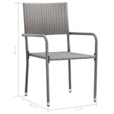 vidaXL Tuinstoelen (2 stuks) Poly Rattan Grijs - 33% Korting