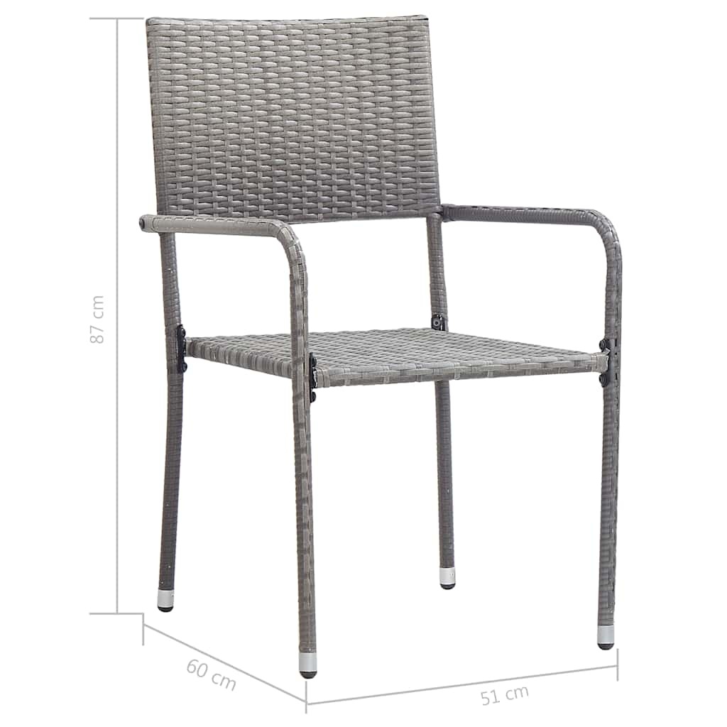 vidaXL Tuinstoelen (2 stuks) Poly Rattan Grijs - 33% Korting