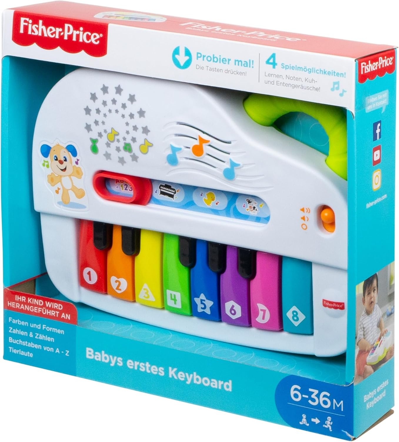 Fisher-Price Muziekpiano Blauw - Leer en Lach 32% Korting