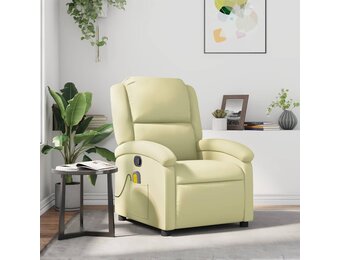 vidaXL Massagestoel Leer Crème 35% Korting