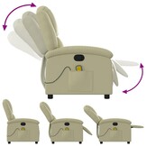 vidaXL Massagestoel Leer Crème 35% Korting