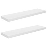 2 Zwevende Wandschappen 90cm MDF Hoogglans Wit - 52% Korting!