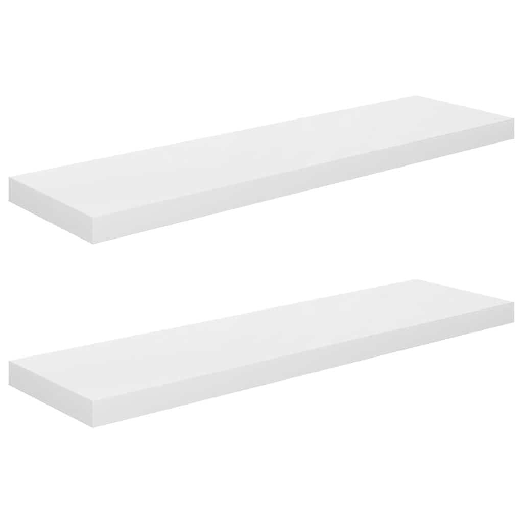 2 Zwevende Wandschappen 90cm MDF Hoogglans Wit - 52% Korting!