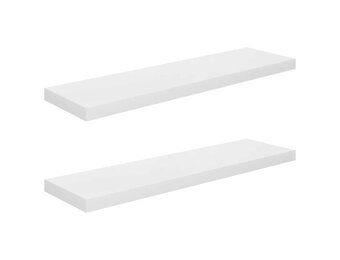 2 Zwevende Wandschappen 90cm MDF Hoogglans Wit - 52% Korting!