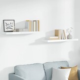 2 Zwevende Wandschappen 90cm MDF Hoogglans Wit - 52% Korting!