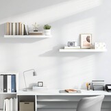 2 Zwevende Wandschappen 90cm MDF Hoogglans Wit - 52% Korting!