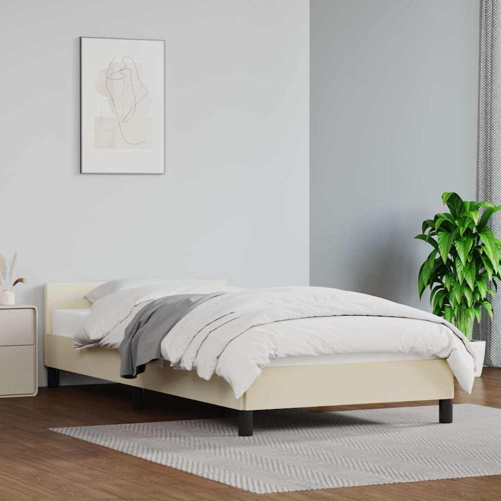 vidaXL Bedframe met hoofdeinde Crème 90x190 cm - 34% Korting