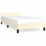vidaXL Bedframe met hoofdeinde Crème 90x190 cm - 34% Korting