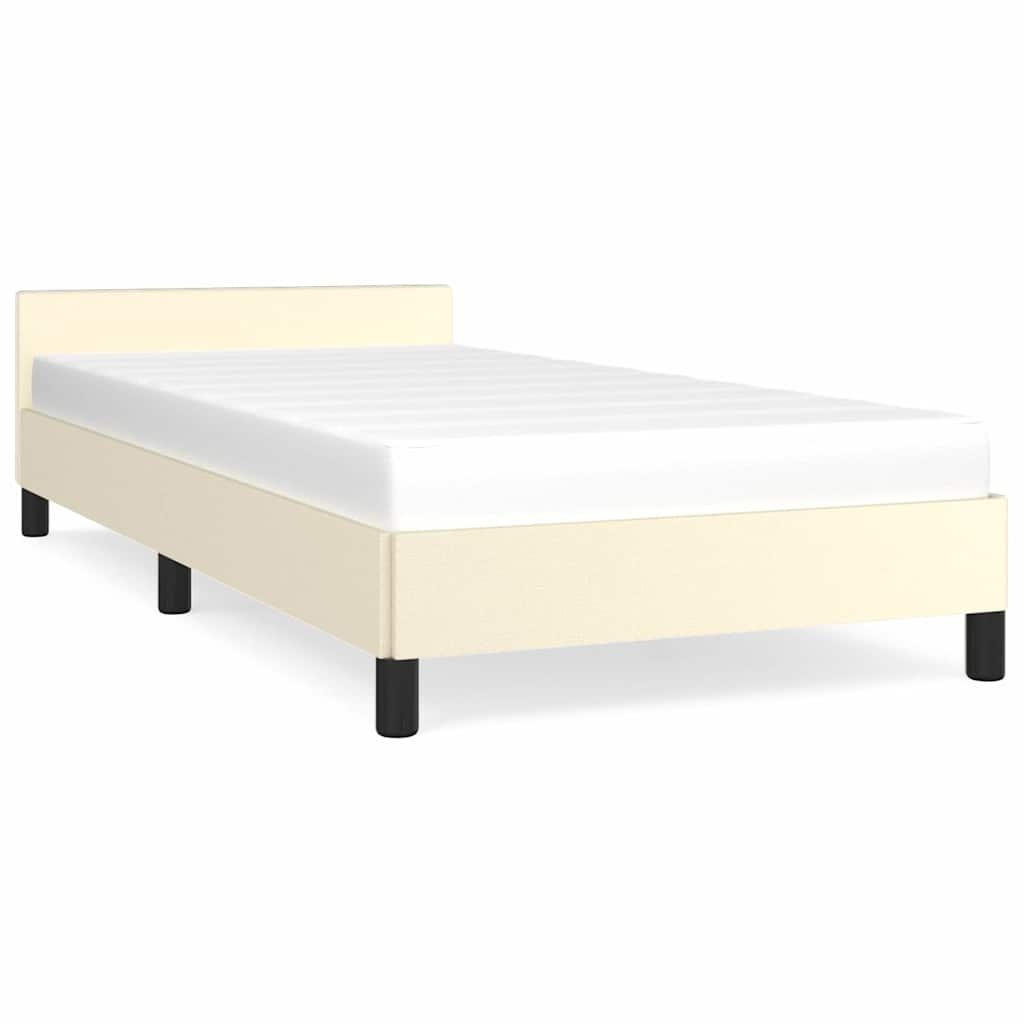 vidaXL Bedframe met hoofdeinde Crème 90x190 cm - 34% Korting