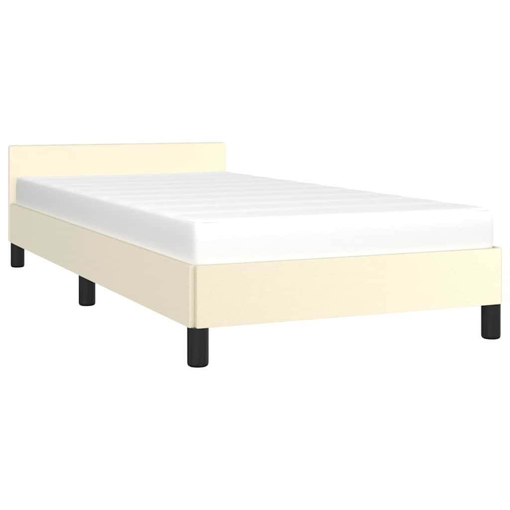 vidaXL Bedframe met hoofdeinde Crème 90x190 cm - 34% Korting