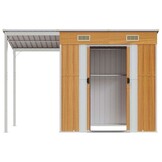VidaXL Tuinschuur met Verlengd Dak - Staal Lichtbruin - 277x110,5 cm - 55% Korting