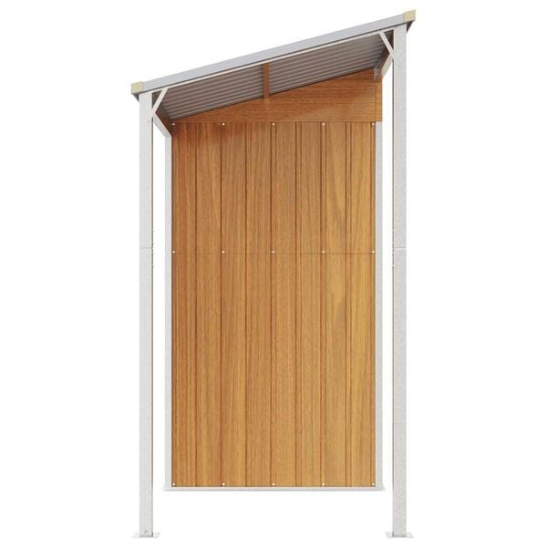 VidaXL Tuinschuur met Verlengd Dak - Staal Lichtbruin - 277x110,5 cm - 55% Korting