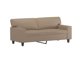 VidaXL Tweezitsbank 140 cm Kunstleer Cappuccinokleurig - 35% Korting