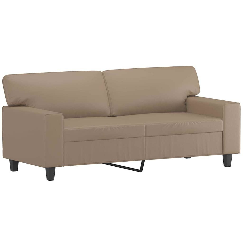 VidaXL Tweezitsbank 140 cm Kunstleer Cappuccinokleurig - 35% Korting
