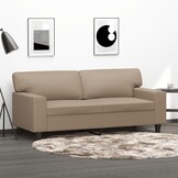 VidaXL Tweezitsbank 140 cm Kunstleer Cappuccinokleurig - 35% Korting