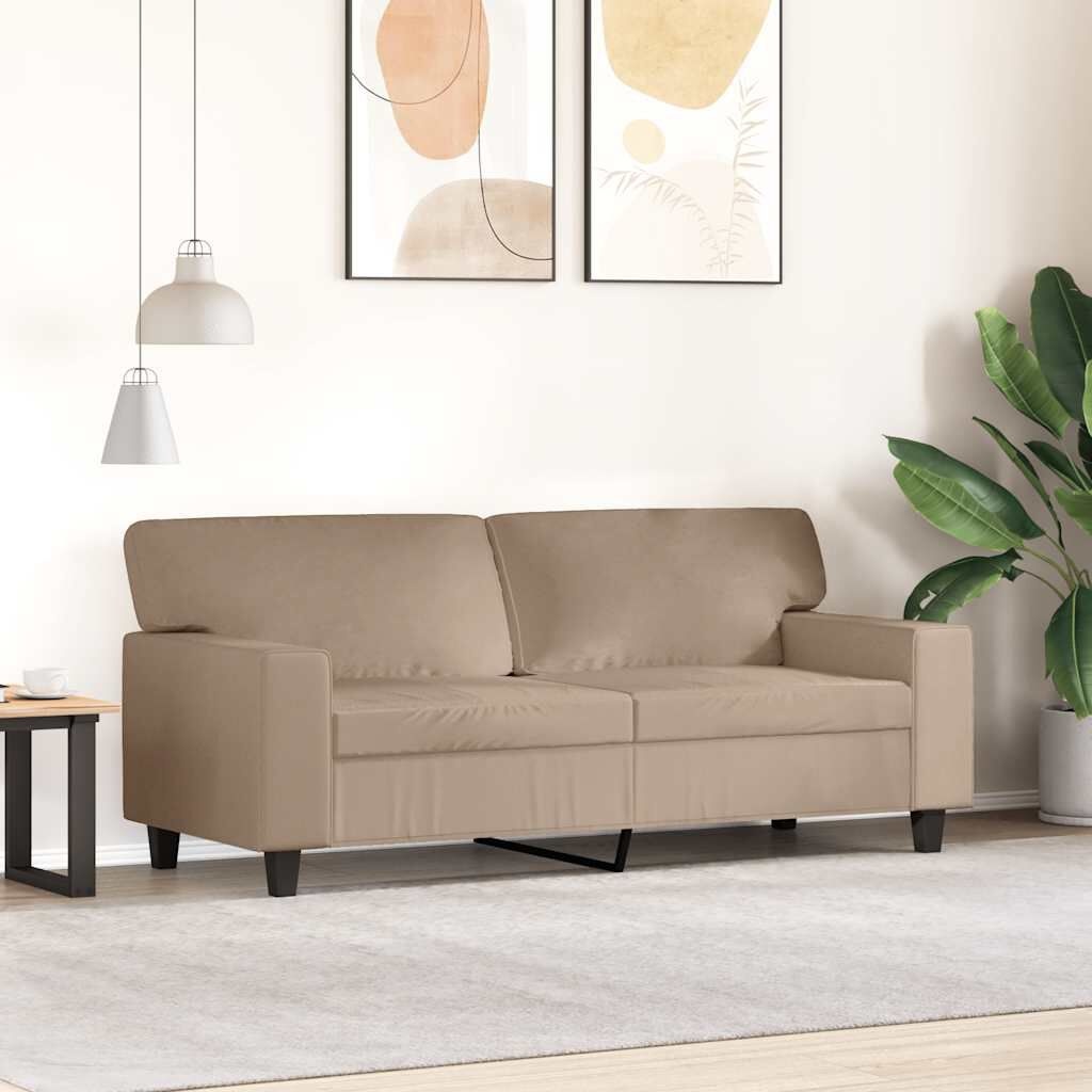 VidaXL Tweezitsbank 140 cm Kunstleer Cappuccinokleurig - 35% Korting