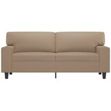 VidaXL Tweezitsbank 140 cm Kunstleer Cappuccinokleurig - 35% Korting