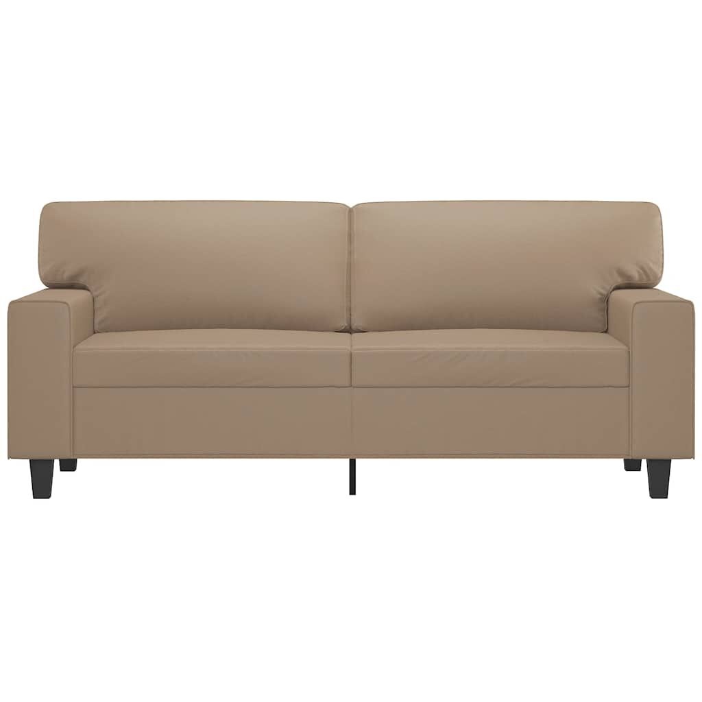 VidaXL Tweezitsbank 140 cm Kunstleer Cappuccinokleurig - 35% Korting