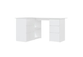 Wit Hoekbureau 145x100x76 cm Bewerkt Hout - 55% Korting