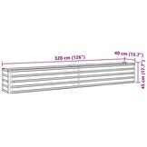 Verhoogde Plantenbak Staal 320x40x45cm Bruin - 34% Korting
