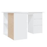 Wit Hoekbureau 145x100x76 cm Bewerkt Hout - 55% Korting