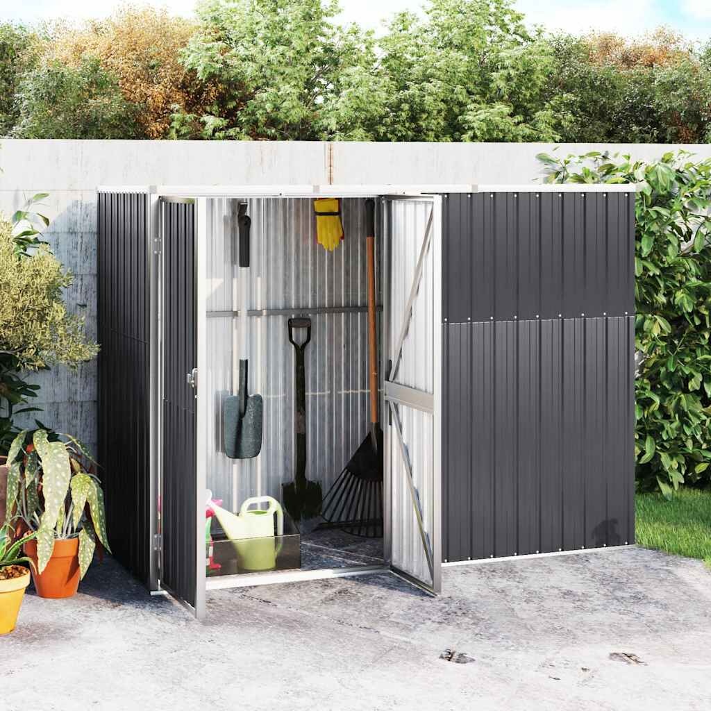 VidaXL Tuinschuur 225x89x161 cm Gegalvaniseerd Staal Antraciet - 35% Korting